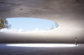 内藤礼"母型" 2010年　豊島美術館 建築：西沢立衛 写真：森川昇