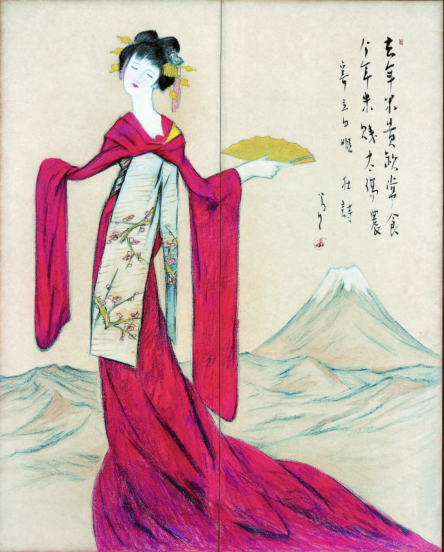 Tatsutahime, 1931, Color on paper, Collection of Yumeji Art Museum