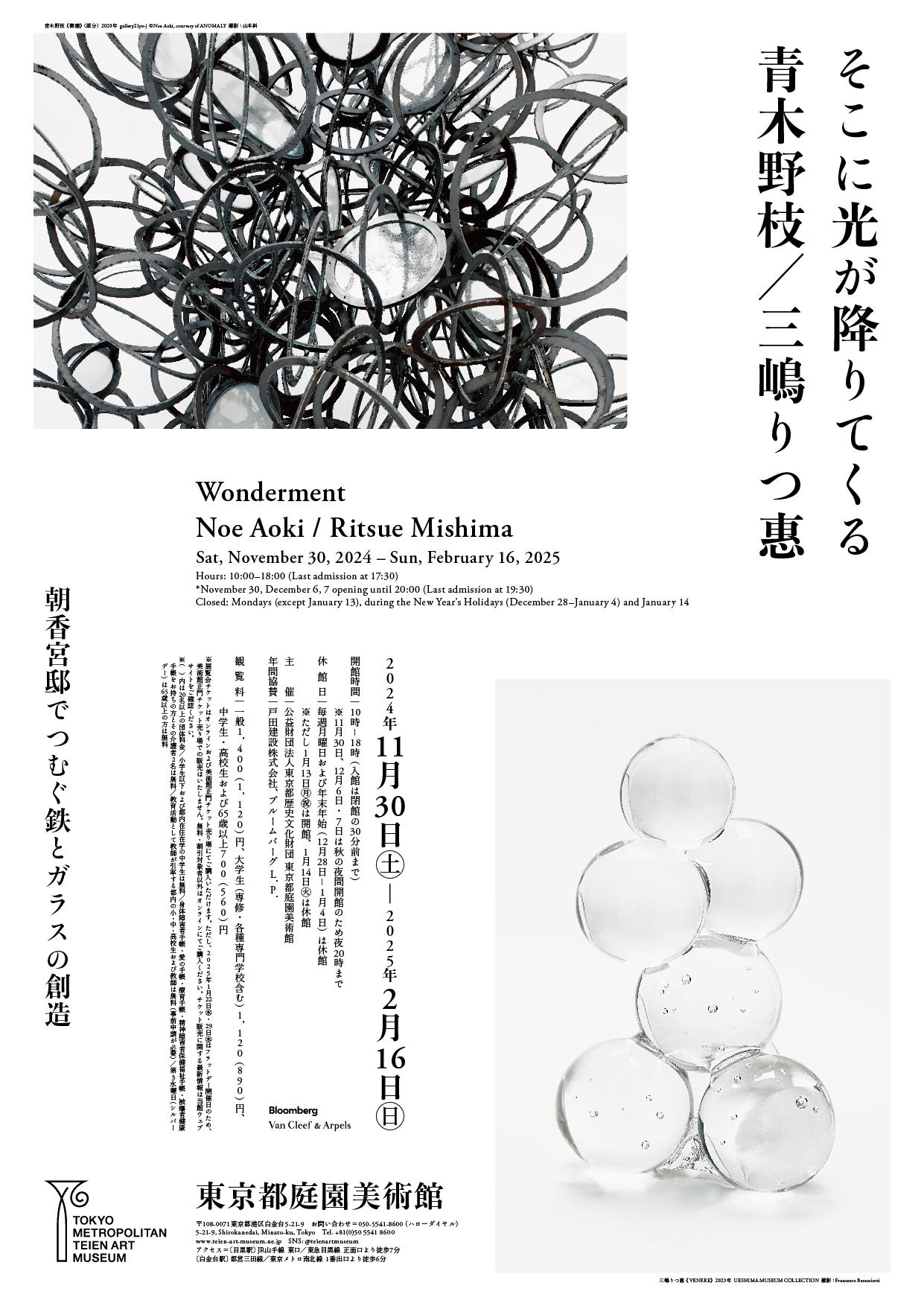 そこに光が降りてくる　青木野枝／三嶋りつ惠展のチラシ