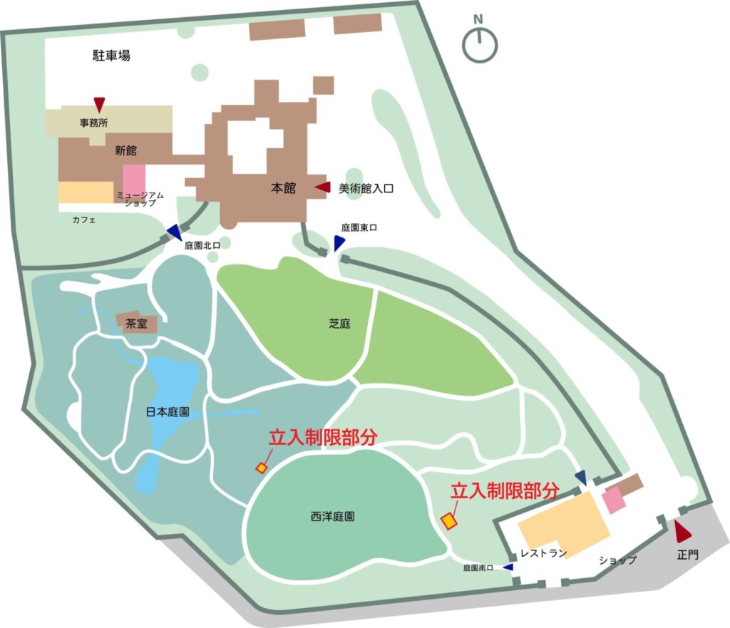 立入制限部分の地図